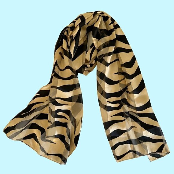 Abstract Zebra Print Hair & Neck Scarf - Picture 1 of 4